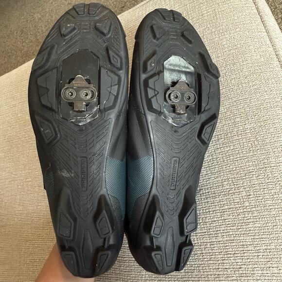 Shimano Women’s SH-XC100W Cycling Spin Shoe Sz 8.5 Black & Green EUC Gym Biking - Picture 7 of 15